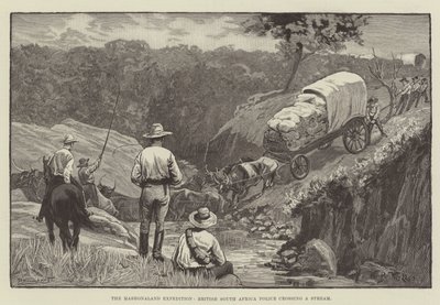 The Mashonaland Expedition, British South Africa Police crossing a Stream by William Barnes Wollen